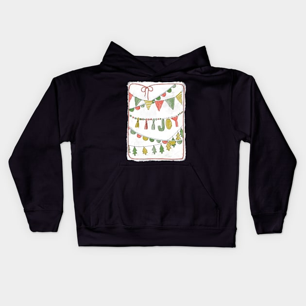 Joy, Christmas collection Kids Hoodie by Lillieo and co design